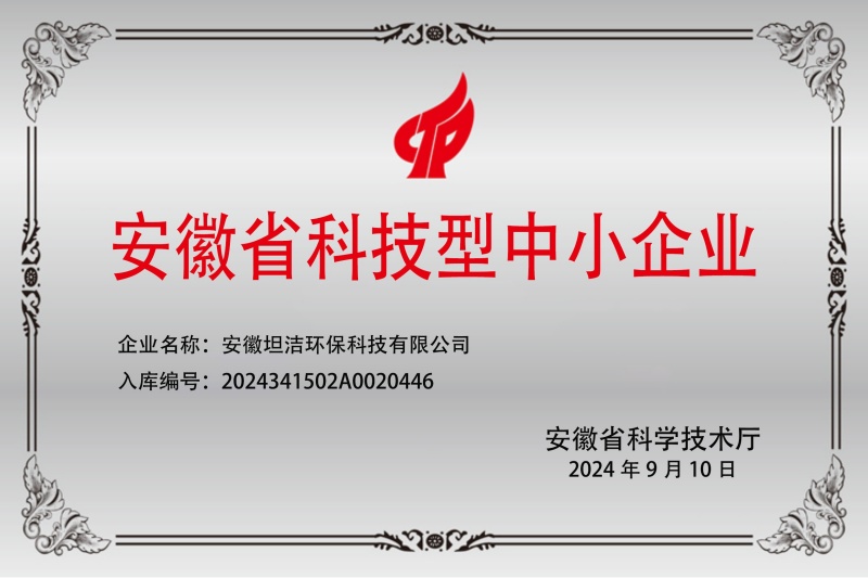 花莲安徽科技型中小企业证书